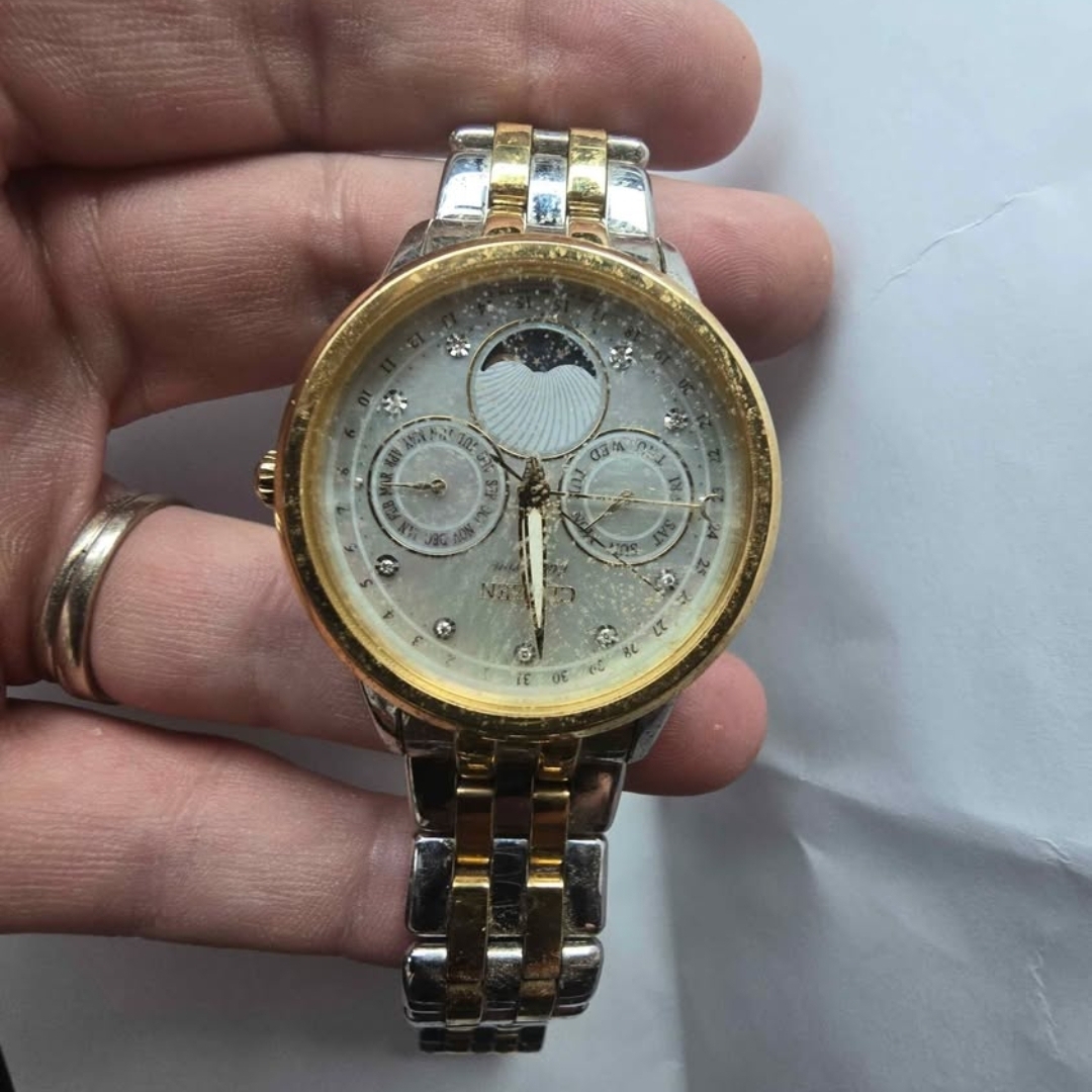 Citizen Gold And Silver Watch With White Face